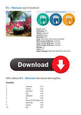 B'z - Dinosaur Mp3 Download
