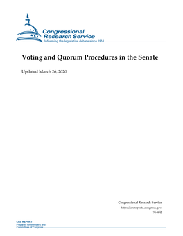 Voting and Quorum Procedures in the Senate