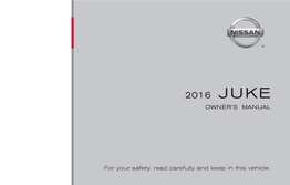 2016 Nissan Juke | Owner's Manual