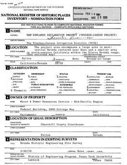 National Register of Historic Places Inventory - Nomination Form