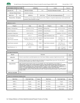 Nevada Division of Environmental Protection, Chemical Accident Prevention Program (NDEP-CAPP) Revision Date: 11/2/07