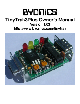 Tinytrak3plus Owner's Manual Version 1.03