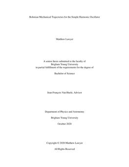 Bohmian Mechanical Trajectories for the Simple Harmonic Oscillator