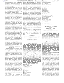 CONGRESSIONAL RECORD— Extensions of Remarks E 774 HON