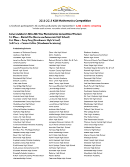 2016-2017 KSU Mathematics Competition