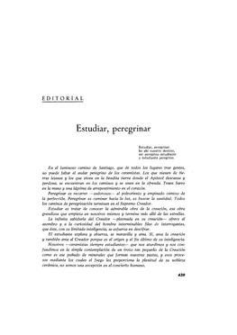 Estudiar, Peregrinar