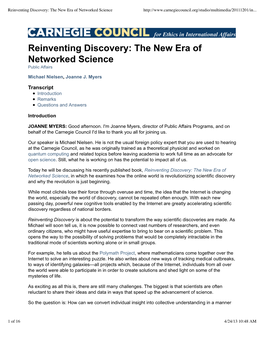 Reinventing Discovery: the New Era of Networked Science