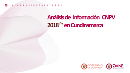 Análisis De Información CNPV 2018 En Cundinamarca