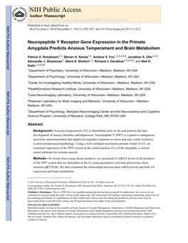 NIH Public Access Author Manuscript Biol Psychiatry