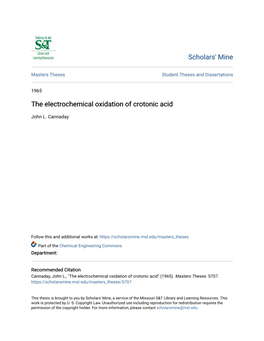 The Electrochemical Oxidation of Crotonic Acid