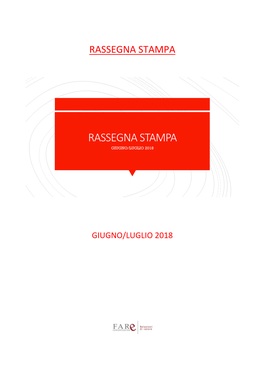 Rassegna'stampa Giugno/Luglio 2018