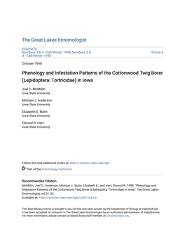 Phenology and Infestation Patterns of the Cottonwood Twig Borer (Lepidoptera: Tortricidae) in Iowa