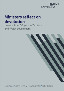 Ministers Reflect on Devolution Lessons from 20 Years of Scottish and Welsh Government