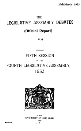 1 Legislative ·Assembly Debates Fifth Session