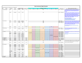 Semi-Commercial Flight Schedule