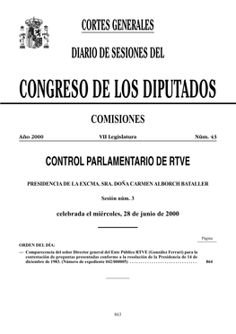 Diario Núm. 43, Sesión 3 De 28 De Junio De 2000