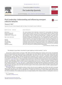 Flock Leadership: Understanding and Influencing Emergent Collective