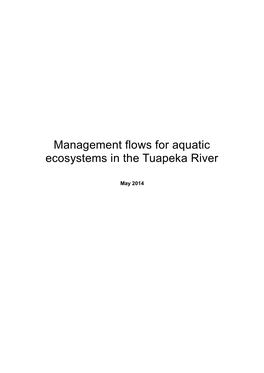 Management Flows for Aquatic Ecosystems in the Tuapeka River