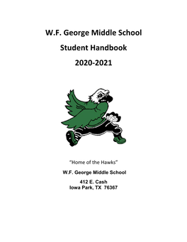 W.F. George Middle School Student Handbook 2020-2021