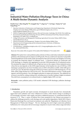 Industrial Water Pollution Discharge Taxes in China: a Multi-Sector Dynamic Analysis