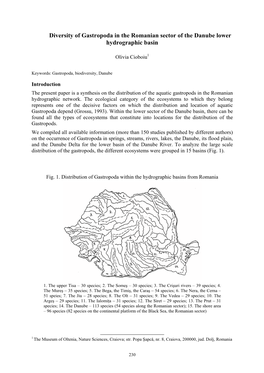 Diversity of Gastropoda in the Romanian Sector of the Danube Lower Hydrographic Basin