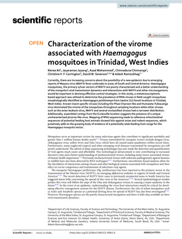 Characterization of the Virome Associated with Haemagogus