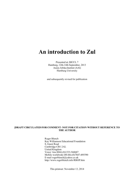 An Introduction to Zul