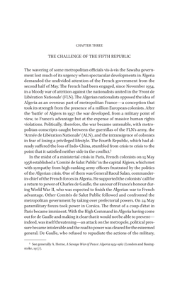 The Challenge of the Fifth Republic 141 the Challenge of the Fifth Republic the Wavering of Some Metropolitan Officials Vis-À-V