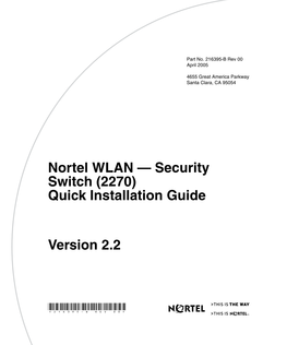 Nortel WLAN Security Switch