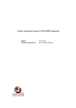 Coptic Migration Figures of EUHRO Disputed