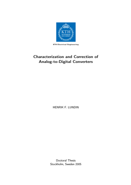 Characterization and Correction of Analog-To-Digital Converters