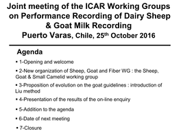 + Dairy Sheep) Proposition to Update Guidelines in Goats (+ Dairy Sheep)