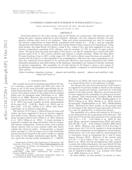 Arxiv:1210.2720V1 [Astro-Ph.EP] 9 Oct 2012 Xli H Bevdrdu.Cneunl,Amassive a Barely Consequently, Only ( Could Radius