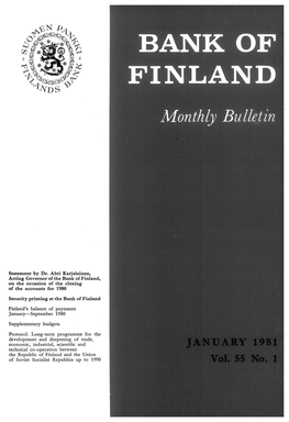Statement by Dr. Ahti Karjalainen, Acting Governor of the Bank of Finland, on the Occasion of the Closing of the Accounts for 1980