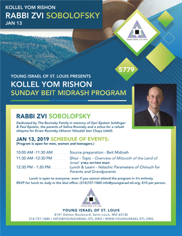 Rabbi Zvi Sobolofsky Jan 13