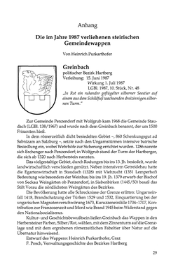 Anhang Die Im Jahre 1987 Verliehenen Steirischen Gemeindewappen