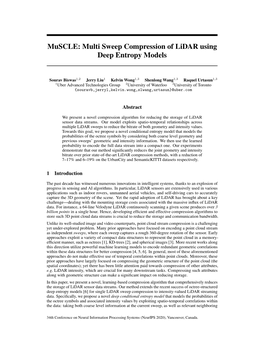 Multi Sweep Compression of Lidar Using Deep Entropy Models