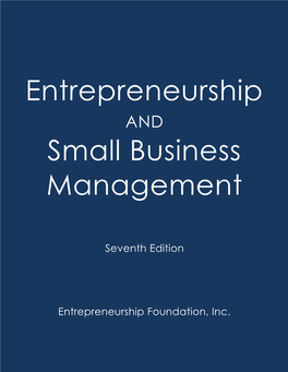 Entrepreneurship Small Business Management