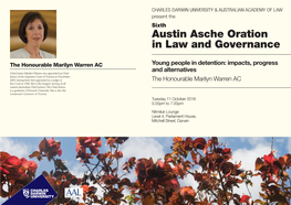 Austin Asche Oration in Law and Governance