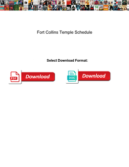 Fort Collins Temple Schedule