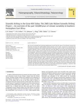 The 2005 Lake Malawi Scientific Drilling Project