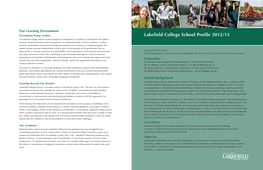 Lakefield College School Profile 2012/13 at Lakefield College School, Moral Strength Is As Important As Academic Achievement and Athletic Prowess