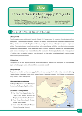 Three Urban Water Supply Projects (10 Cities) Third-Party Evaluators: Report Date: December 2000 Mr