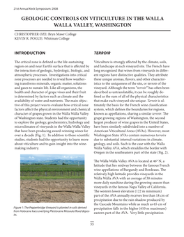Geologic Controls on Viticulture in the Walla Walla Valley, Washington