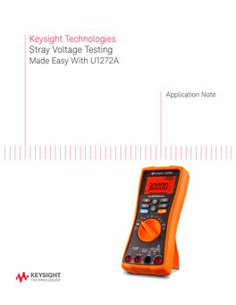 Stray Voltage Testing Made Easy with U1272A