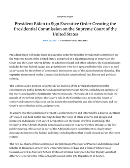 President Biden to Sign Executive Order...Of the United States The