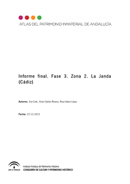 Informe Final. Fase 3. Zona 2. La Janda (Cádiz)