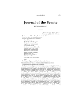 Journal of the Senate FIFTY-FOURTH DAY