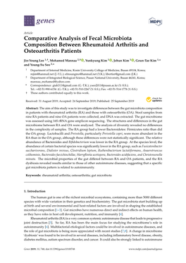 Comparative Analysis of Fecal Microbiota Composition Between Rheumatoid Arthritis and Osteoarthritis Patients