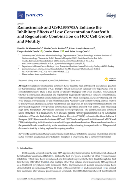 Ramucirumab and GSK1838705A Enhance the Inhibitory Effects Of